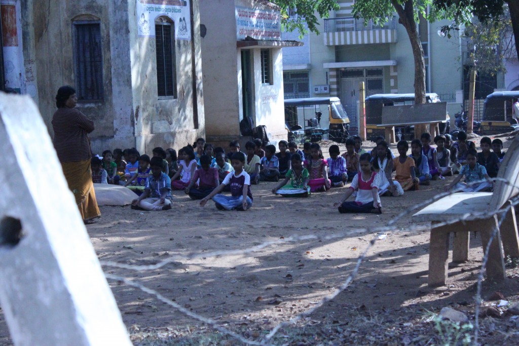 Indian Children Practicing Yoga