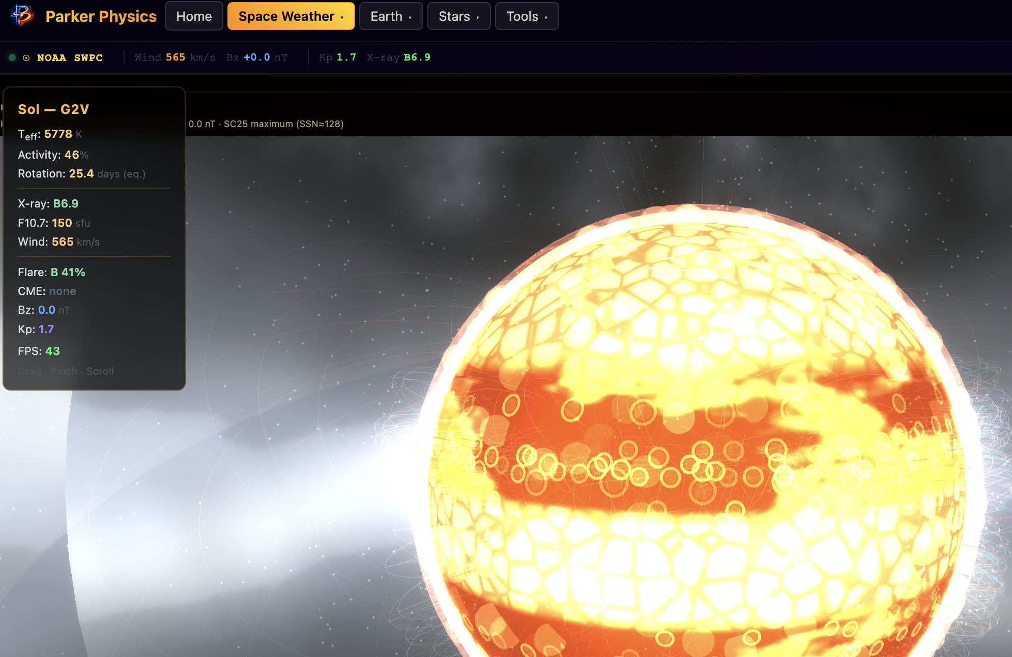 ParkersPhysics Solar Simulation 4-21