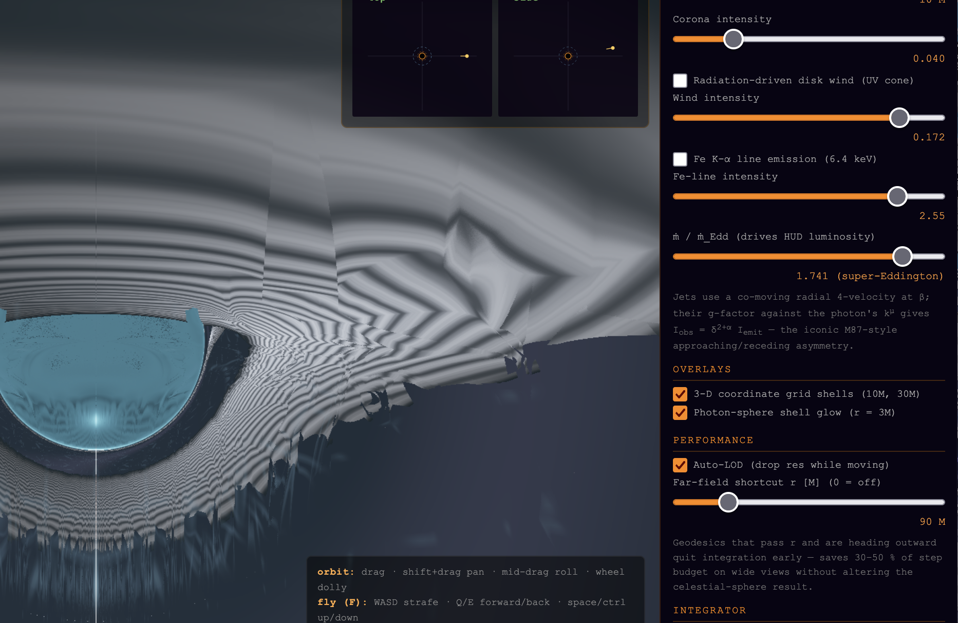 alt="Ton 618 black hole simulation visualization in Parker's Physics1"