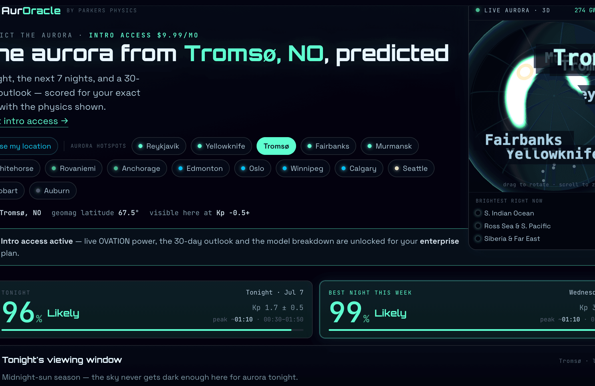 AurOracle aurora prediction interface